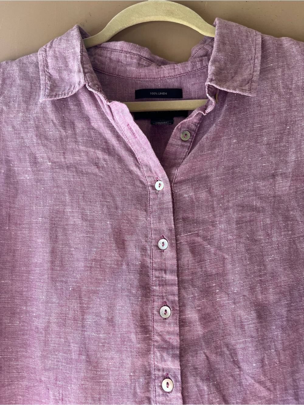 Tahari Sleeveless Linen Shift Dress in Lavender - Picture 2 of 9